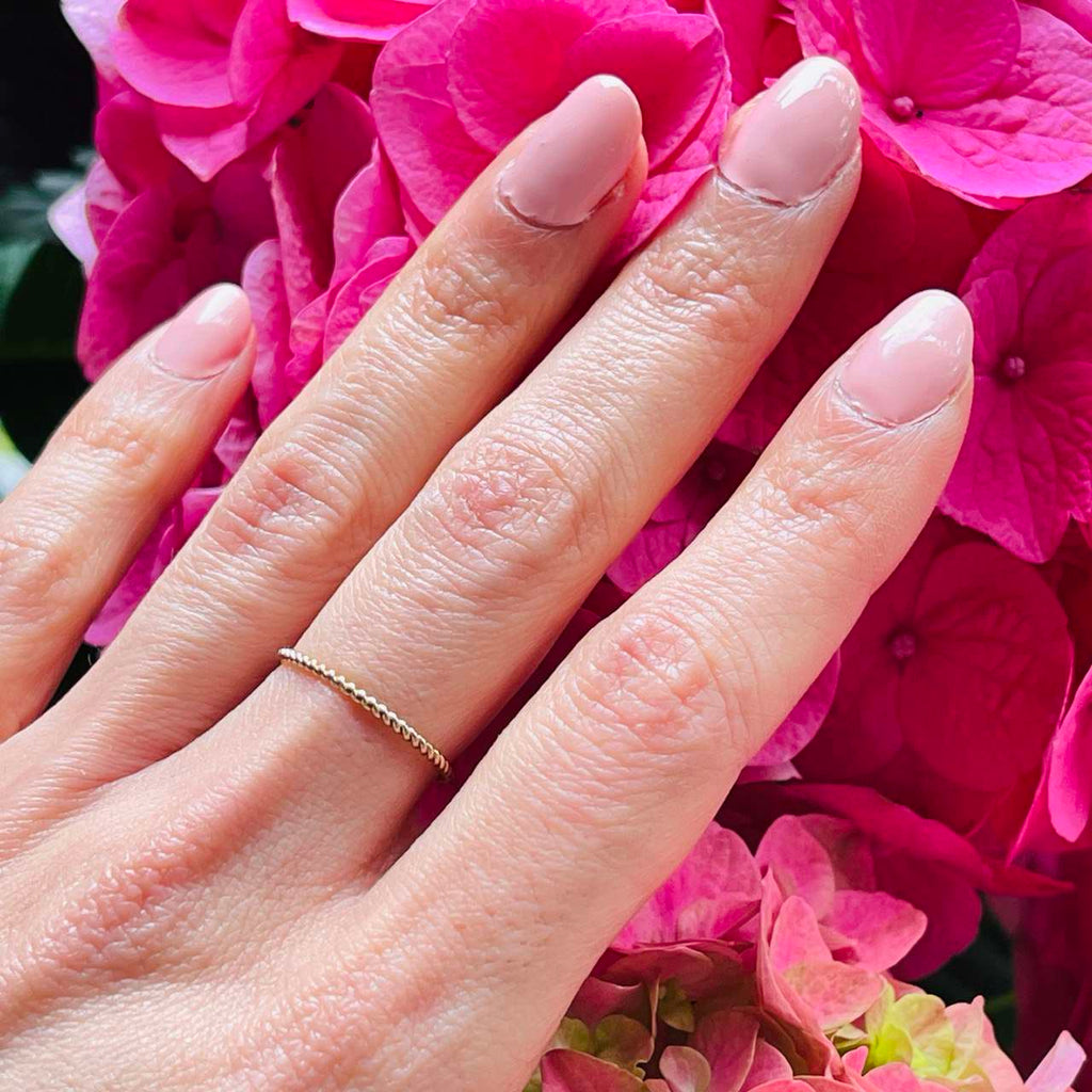 Stackable twist ring in 14k gold filled