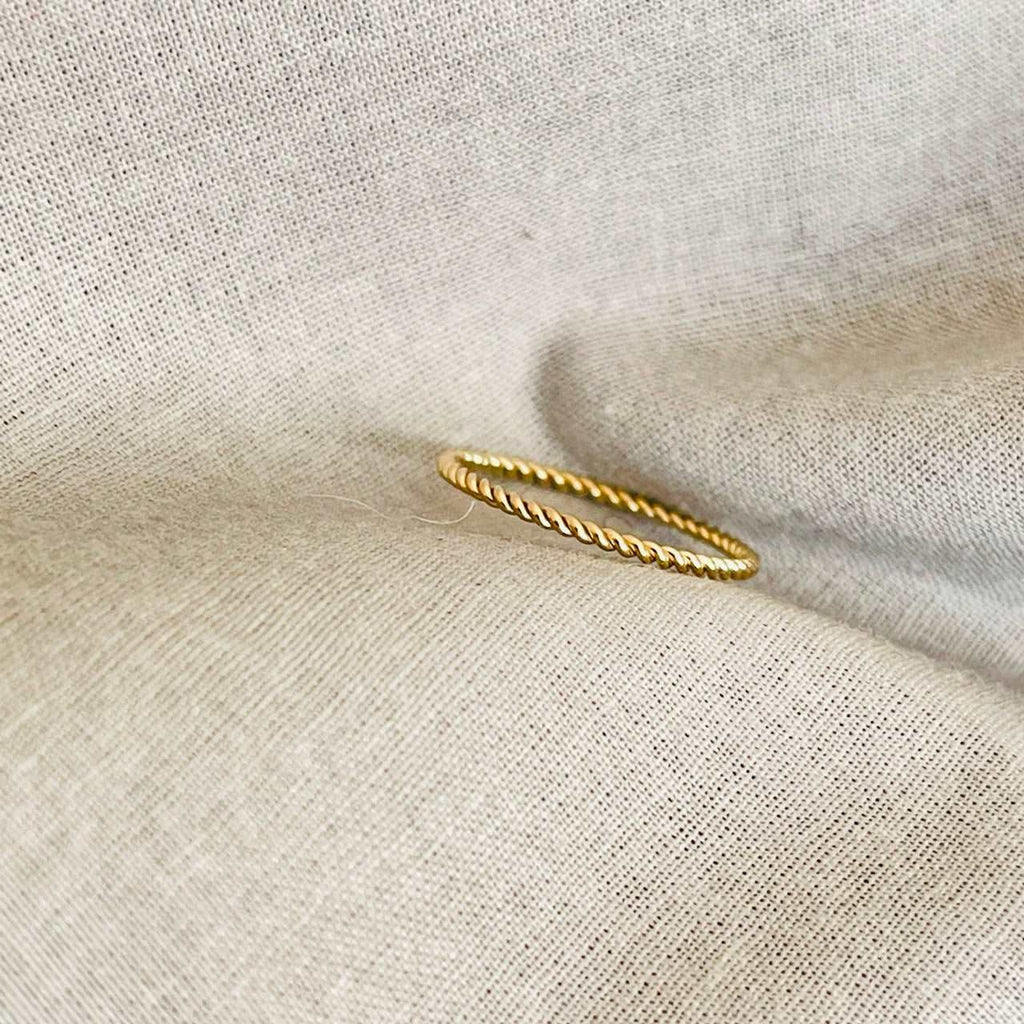Stackable twist ring in 14k gold filled