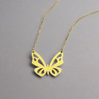 Sterling Silver Butterfly Necklace, Gold plated On Silver - KIA Jewelry Necklaces Toronto