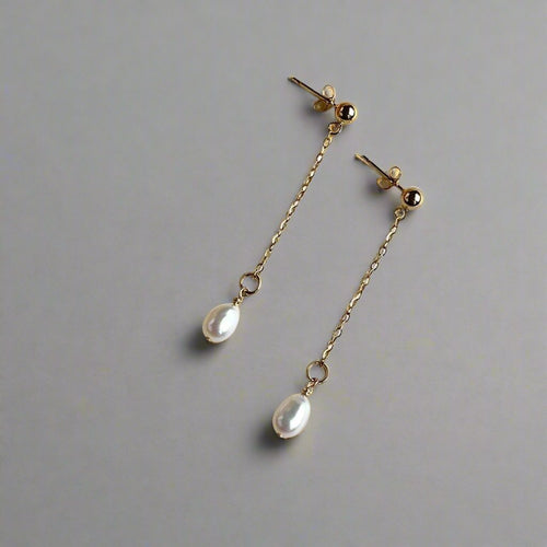 drop gold pearl earrings - KIA Jewelry Earrings Toronto