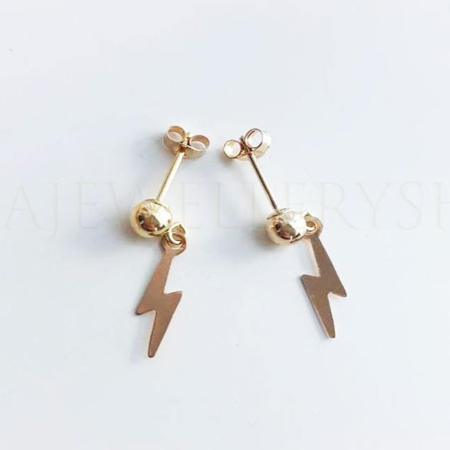 gold ball studs with charms