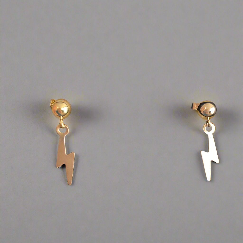gold ball studs with charms