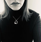 Butterfly on open circle necklace in sterling silver Image 2