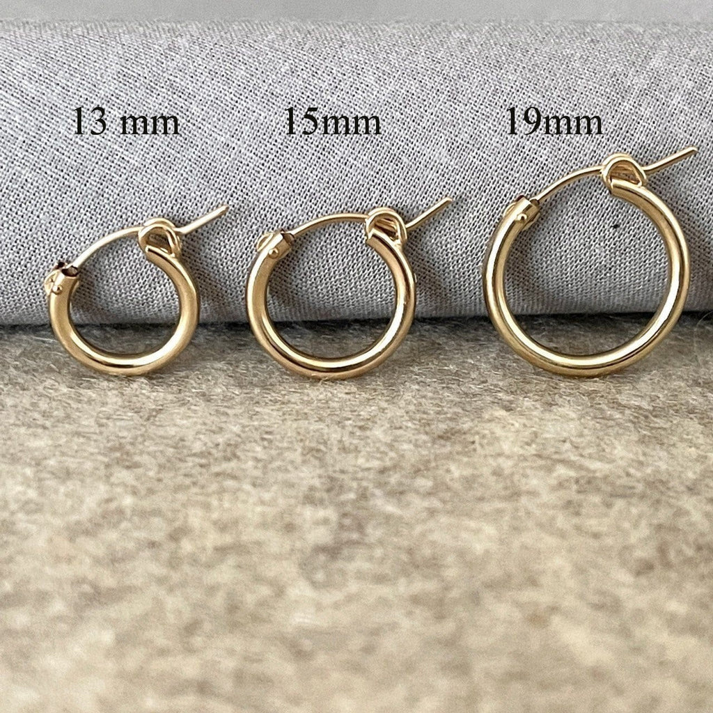 Huggie hoops in 14k gold filled