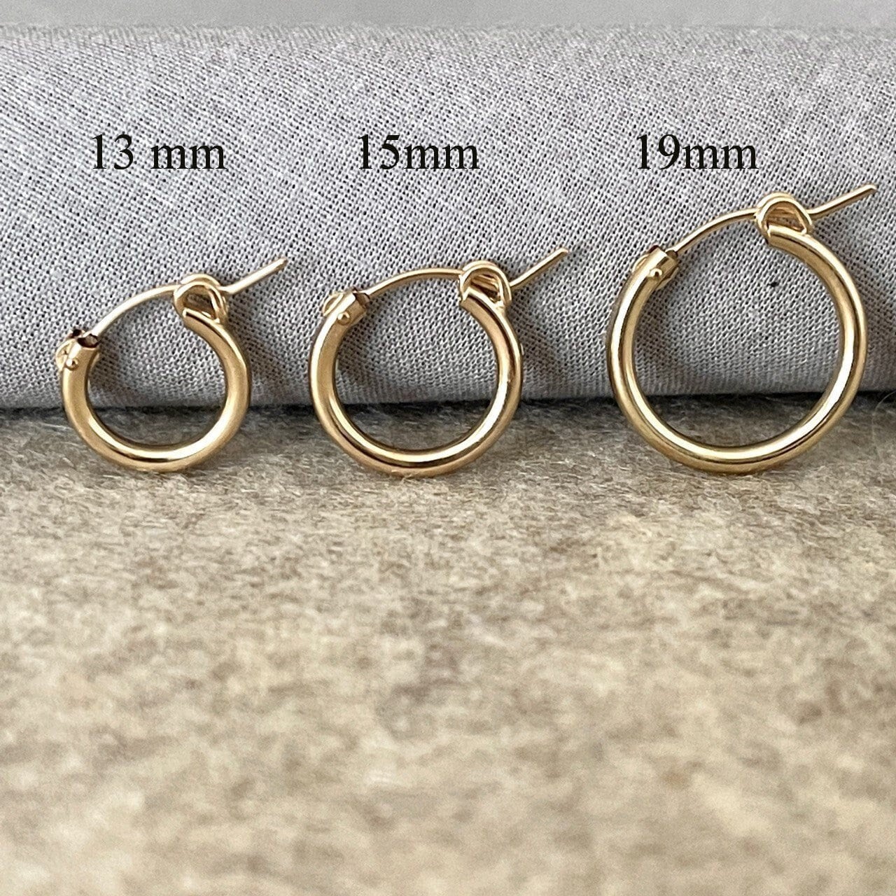 Huggie hoops in 14k gold filled Image 2