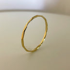 Stackable hammered texture ring in 14k gold filled Image 3